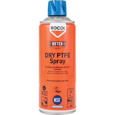 Rocol Dry PTFE Spray - 400 ml, High-Performance Dry Lubricant with PTFE for Friction Reduction and Protection (1/2)