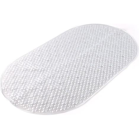 G-Solid Tapis de Bain antidérapant avec ventouses, Dimensions : 39 x 69 cm, Finition Transparente, Design R&S, 100% fabriqué en Italie, Lavable en Machine, 2 Ans (1/4)