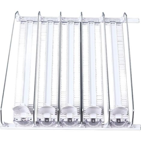Distributeur de boissons pour réfrigérateur (38 cm), réglable, à poussoir automatique, compatible avec les canettes de soda, bière et boissons gazeuses (lot de 5). (1/5)