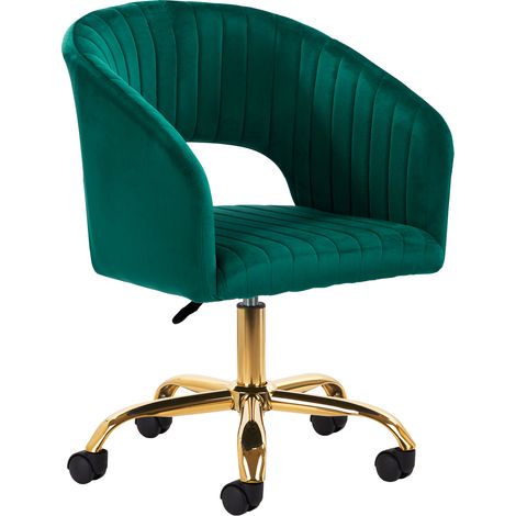 Poltrona girevole 4Rico QS-OF212G in velluto verde (1/5)