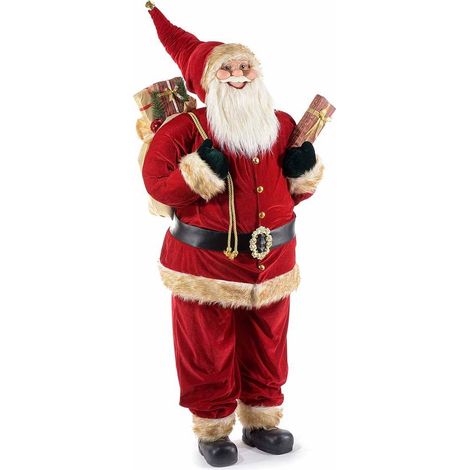 Babbo Natale Gigante 1,90 Metri per Vetrine Negozi e Ristoranti Decorazione Natalizia per la Casa Statuina di Babbo Natale (1/2)