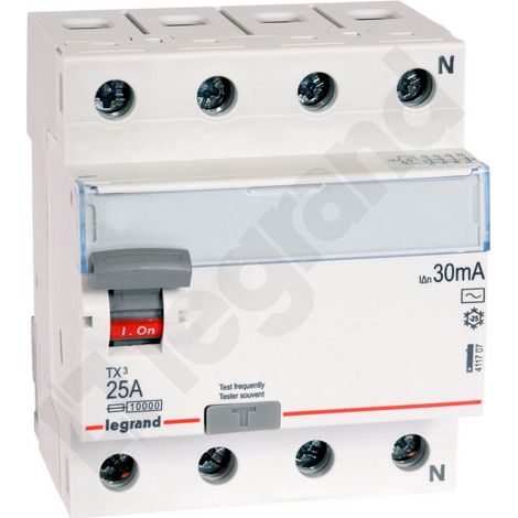 Disyuntor diferencial 4P 25A 003A tipo AC P304 TX3 411707