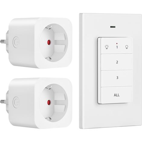 Prises télécommandées ON/OFF 16A 3680W – Télécommande murale avec portée 30m – Sécurité enfant intégrée – Pour appareils difficiles d'accès
