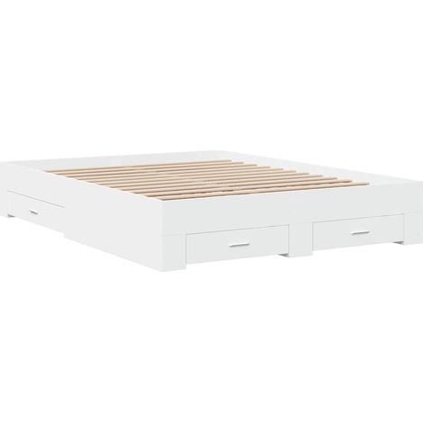 Cama con cajones madera de ingeniería blanco 140x200 cm vidaXL (1/4)