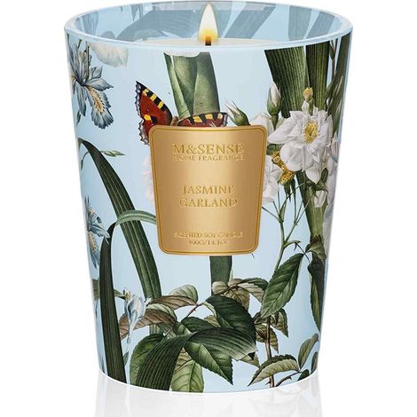 Duftkerze Jasmin im Glas  400g Sojawachs  75 Std. Brenndauer  Blumig (1/5)