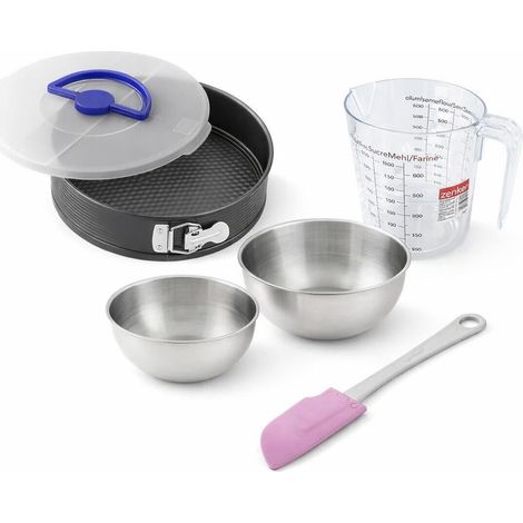 Set pâtisserie avec moule à manqué 26 cm, 2 bols à mixer, verre mesureur et spatule Zenker (1/5)