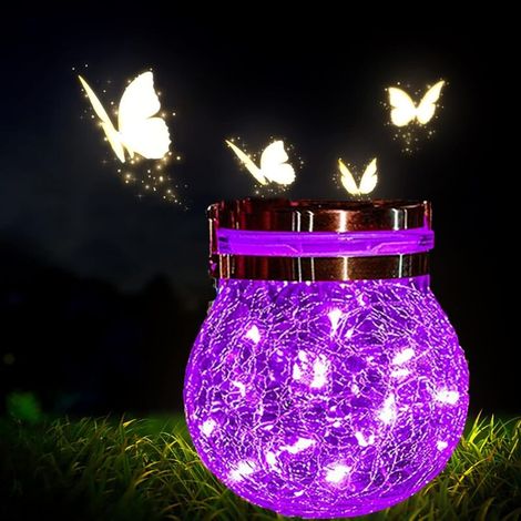 Lampe solaire, guirlande lumineuse décorative suspendue pour extérieur avec 30 LED étanches, lampe solaire de jardin en pot (rose)-AquaForge (1/4)