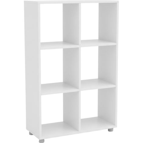 Libreria Multiuso 6 Scomparti Melaminico Soggiorno 60x24x99.5 cm bianco