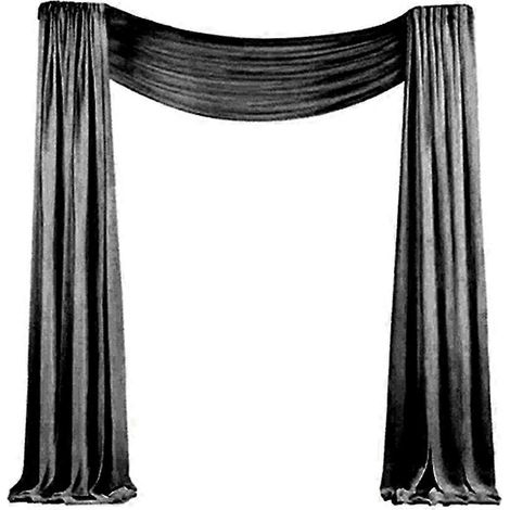 Tissu pour arche de mariage, 1 panneau de 75 cm x 6 m, voile en mousseline noire, idéal pour la cérémonie de la Toussaint et d'Halloween. (1/5)