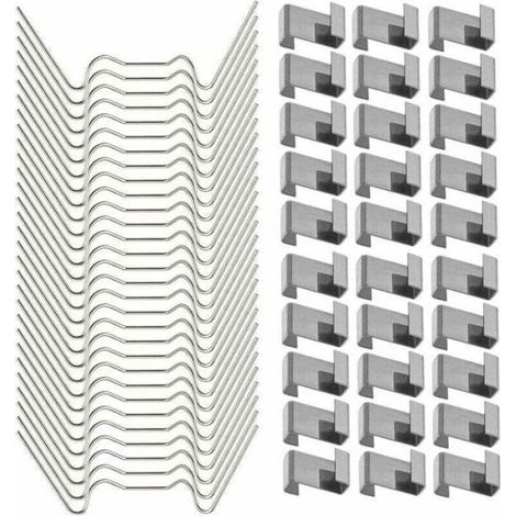 Clips de fixation pour serre - - Acier inoxydable - Résistant aux intempéries - Lot de 100 pièces - Type Z et W (1/4)
