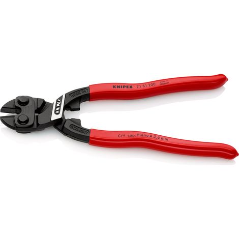 KNIPEX 71 31 200 CoBolt® Tronchese a doppia leva rivestiti in resina sintetica atramentata nera 200 mm