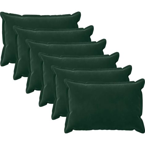 Kissenbezug 6 pcs HOUTEN Dunkelgrün 50 x 75 cm Samt vidaXL