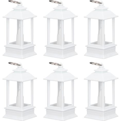 Lot de 6 lampes décoratives Ramadan en forme de maison, carillon éolien en plastique, veilleuse suspendue pour cheminée (1/5)