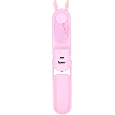 Ventilateur de Poche Mini Rechargeable avec LED et Fonction Torche - Rose (1/5)