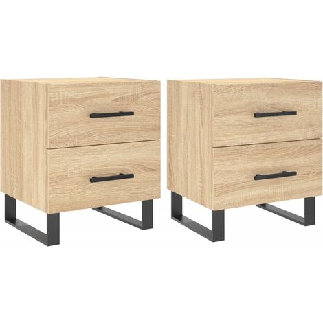 Maison Exclusive - Mesita noche 2 uds madera ingeniería roble Son (1/5)