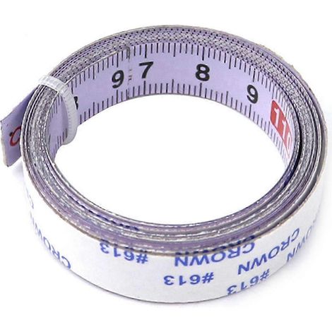 Mètre ruban auto-adhésif inversé de 1 mètre en acier inoxydable compatible avec scie circulaire (1/5)