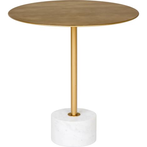Table d'appoint en laiton et marbre LECCO Ø 51cm (1/5)