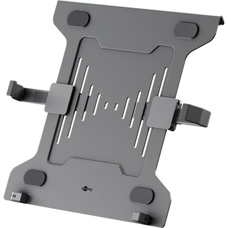 Goobay Soporte de ordenador portátil para monitores de 10 a 15,6 pulgadas (25-40 cm), máx. 4,5 kg, para montaje en un soporte de monitor, VESA 75/100 mm, negro / 70817