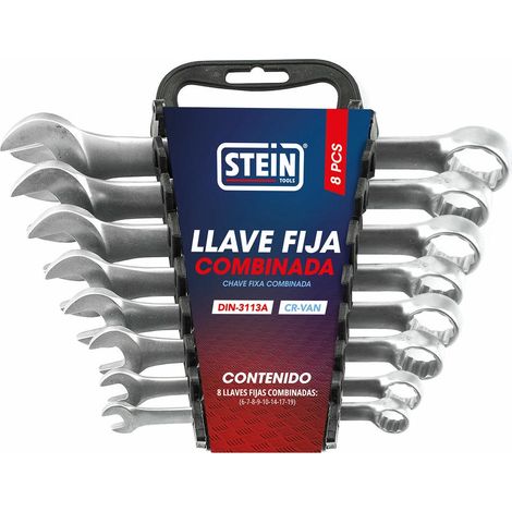 Juego llave fija combinada stein cr-v satin din-3113a 8 piezas