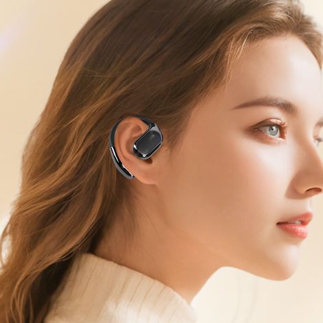 Casque de Traduction Bluetooth avec Application, 144 Langues Online, 8 Offline, ABS et Alliage d'Aluminium, Noir, Paire (124g, casque de charge) (1/5)