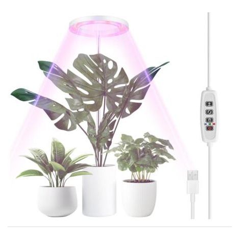(Weiß) Pflanzenlampe, LED-Vollspektrum-Wachstumslicht, 30–155 cm höhenverstellbar mit 70 LEDs, mit 3/9/12-Stunden-Timer, für Zimmerpflanzen (1/5)