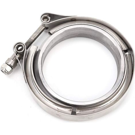 3-Zoll-Turbo-Auspuff-Fallrohr, Edelstahl-V-Band-Klemme, 2-teiliges Flansch-Set (1/5)