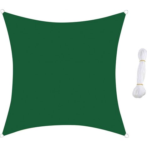 482452 Toldo Cuadrado para exterior VERDE 5x5m ganchos reforzados