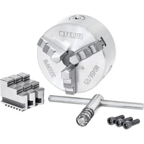 Fervi M049A/125 Mandrino a 3+3 griffe autocentrante di precisione per tornio