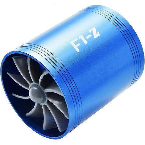 Pièces automobiles : compresseur d'admission à double turbocompresseur, ventilateur d'économie de carburant, compresseur de voiture (bleu) (1/5)