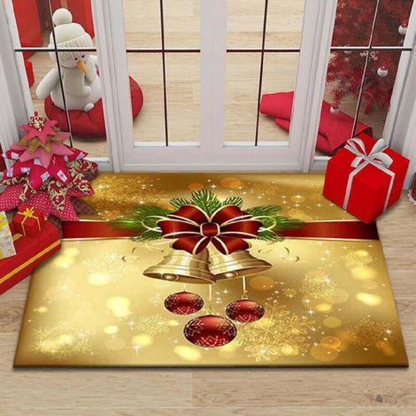 1 pcs Tapis de Noël - 40 x 60 cm - Décoration de Noël - Paillasson de porte - Pour chambre à coucher, couloir, salon, sol, cuisine, salle de bain (1/4)
