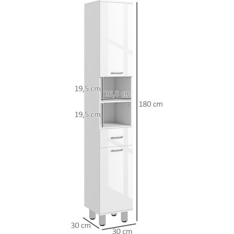 Badezimmerschrank, Badkommode, mit Regalen und Schublade, verstellbar, Weiß (1/5)