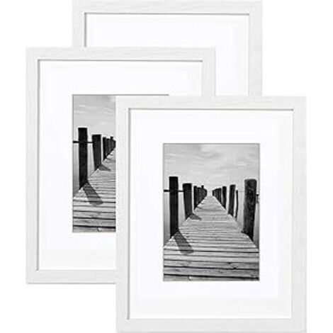 Lot de 3 cadres pour affiches, papier photo 4 x 6 (pouces) sans carton, cadre photo pour montage mural, blanc (1/3)