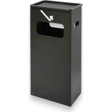 Pattumiera posacenere da esterno locali e pub in acciaio antracite con maniglie laterali Smoky (1/5)