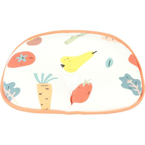 Oreiller bébé en coton à motif mignon, mousse à mémoire de forme, ergonomique et respirant, idéal pour le sommeil des nouveau-nés, avec des fruits et légumes. (1/5)