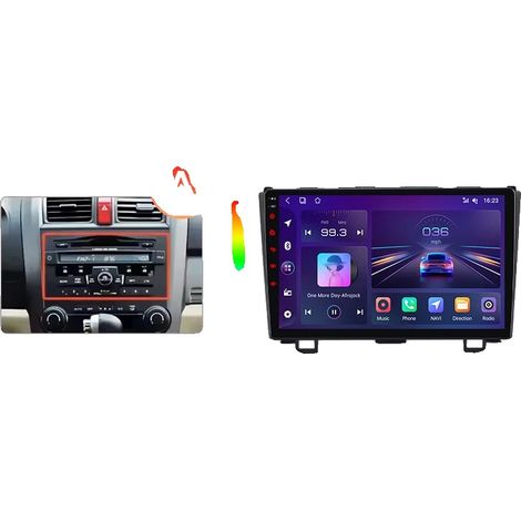 Radio para coche, compatibilidad con smartphone, reproductor multimedia, compatible con Honda CR-V Mk3 (RE) 2006-2012, navegación GPS Android con ventilador de refrigeración integrado, V1 Pro (4GB-64G (1/2)