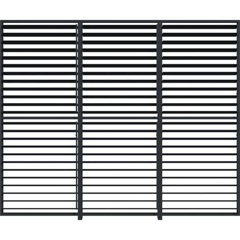 PRIMEYARD 3-teilige Lamellenwand aus Aluminium - verstellbares Paneel in Anthrazit für Pergola Deluxe
