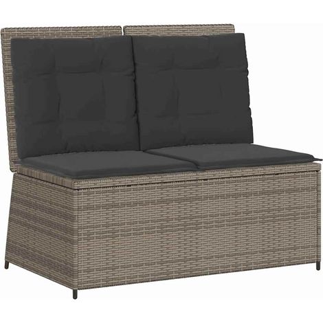 Banc de jardin,Banquette de jardin,Chaise avec coussin Gris Poly rotin CFW90228 (1/5)