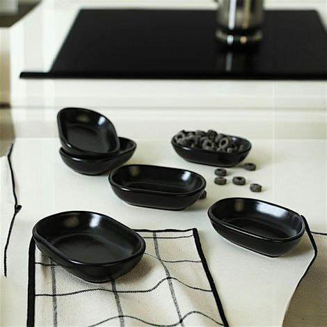 Coupelle en céramique noir mat 11 cm (lot de 6) EFIRA (1/3)