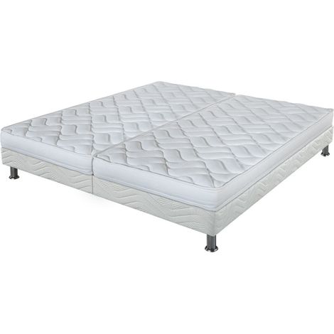 Matelas Melissa + sommier tapissier Omega - 2x80x190 - Mousse - Hauteur 13 cm (1/5)