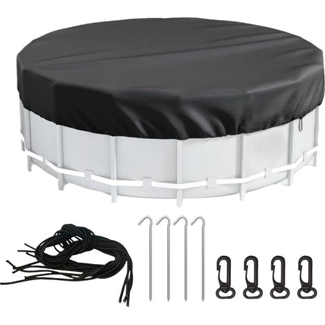 Couverture de Piscine Ronde Cache Anti-poussière pour Ronde Couverture de Piscine étanche pour Camping Patio Maison Jardin Patio Extérieur Spa (1/5)