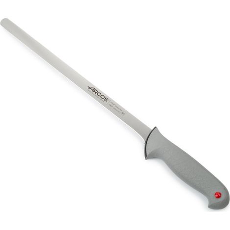 Cuchillo Jamonero Arcos Colour - Prof  242600 de acero inoxidable Nitrum y mango ergonómico de Polipropileno y hoja de 30 cm, funda display