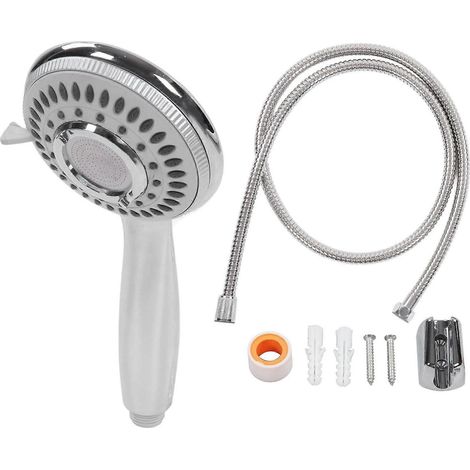 Pommeau de douche à main haute pression, 4 jets, grand débit, économie d'eau, avec flexible en acier inoxydable de 1,5 m de diamètre G1/2. (1/5)