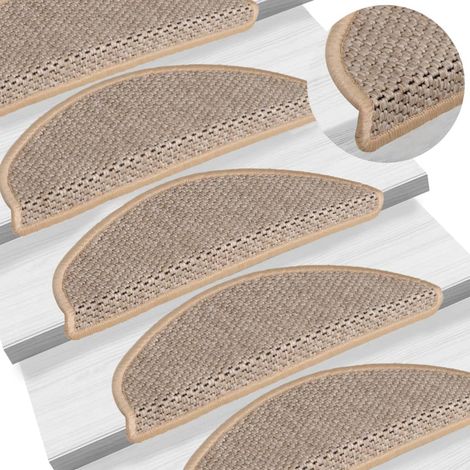 Tapis d'escalier autocollants 15 pcs,Marchettes d'escalier,Protections d'escalier 56x17x3 cm Beige clair CFW11204 (1/5)