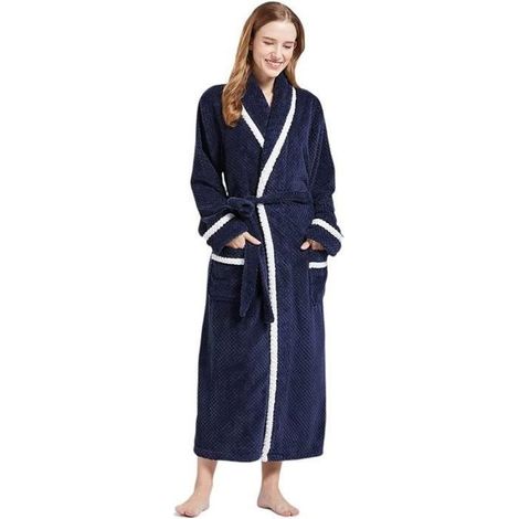 Unbranded bathrobe - Model M - Flannel - Side pocket - Adjustable belt