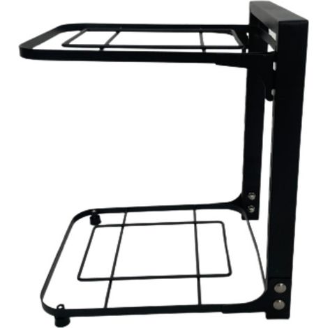 Étagère de rangement de cuisine en acier au carbone, multicouche, noire, pour casseroles et poêles, deux niveaux, 36 x 24 x 7 cm / 14,2 x 9,4 x 2,8 pouces (1/5)