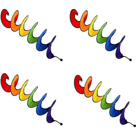 4 spirales à vent pour jardin, terrasse ou camping, décoration colorée à suspendre (arc-en-ciel) (1/5)