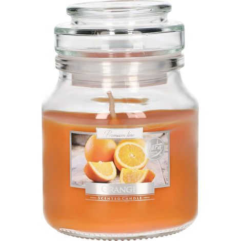 KOTARBAU Bougie parfumée dans un verre avec couvercle - Idée cadeau - Bougies décoratives d'aromathérapie - Durée de combustion jusqu'à heures (petit, orange) (1/5)