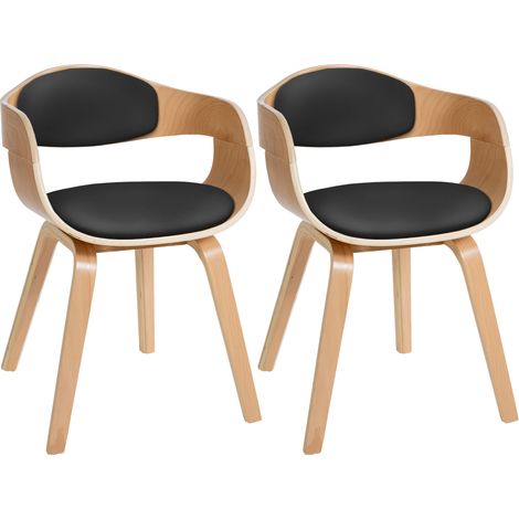 Set de 2 sillas de salón Kingston en polipiel Natural/negro (1/5)
