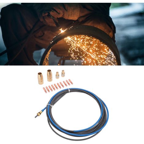 Tube d'alimentation de fil 0,76 mm - 0,89 mm avec joint, 4,57 m (15 pi), référence 194011, avec kit d'accessoires pour torche de soudage MIG Miller Millermatic M-100/150 et Hobart H-9/10, diffuseur de (1/5)