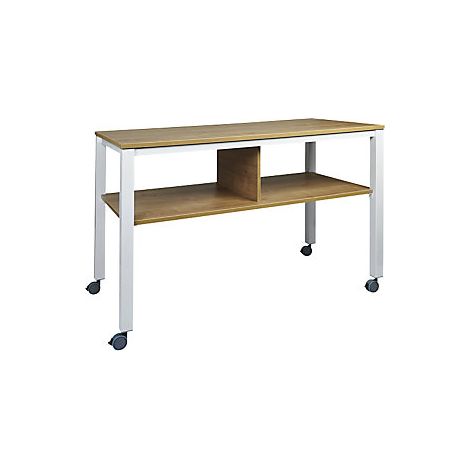 Mesa multifuncional E2008  rodante  armazón blanco  tablero en